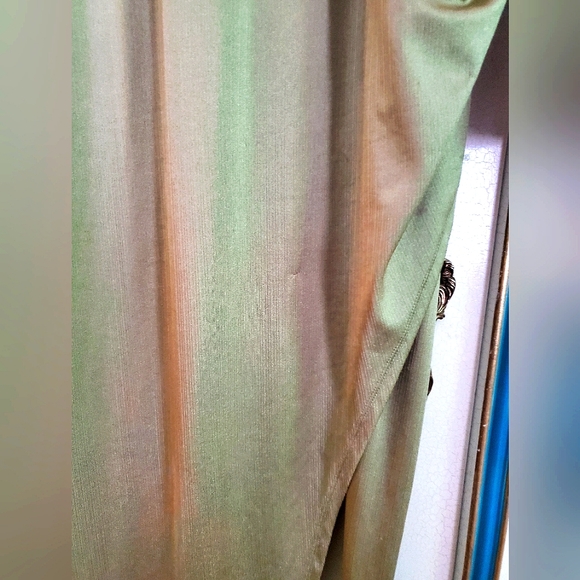 Bronx and Banco long sleeve super highleg slit maxi dress olive- large - Picture 8 of 8